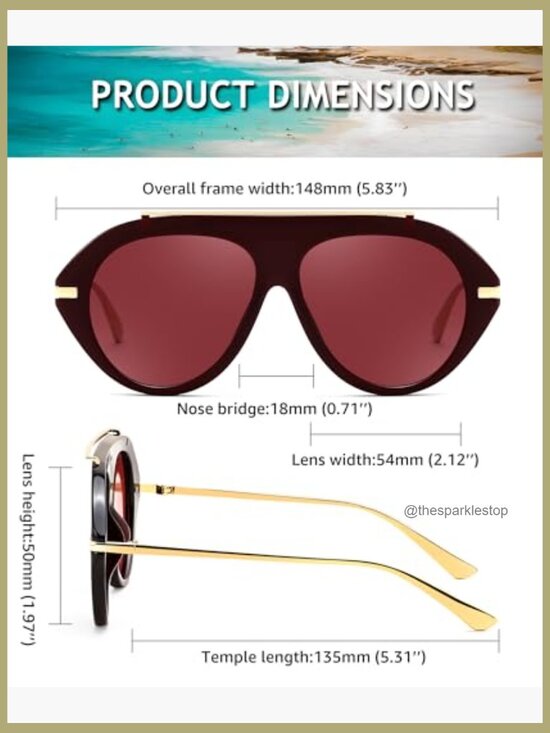 Retro Aviator Sunglasses Metal Frame UV400 Lenses Oversized Vintage